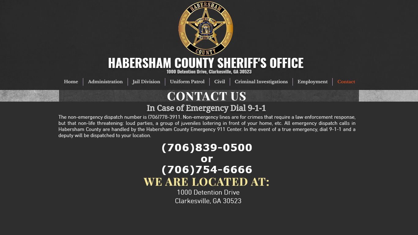 Contact | Habersham Sheriff